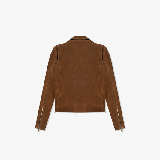 REBELLION TOBACCO SUEDE MOTO JACKET