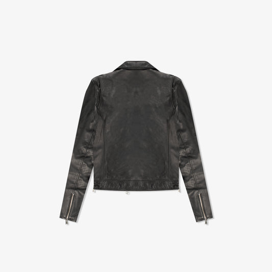REBELLION BLACK LEATHER MOTO JACKET