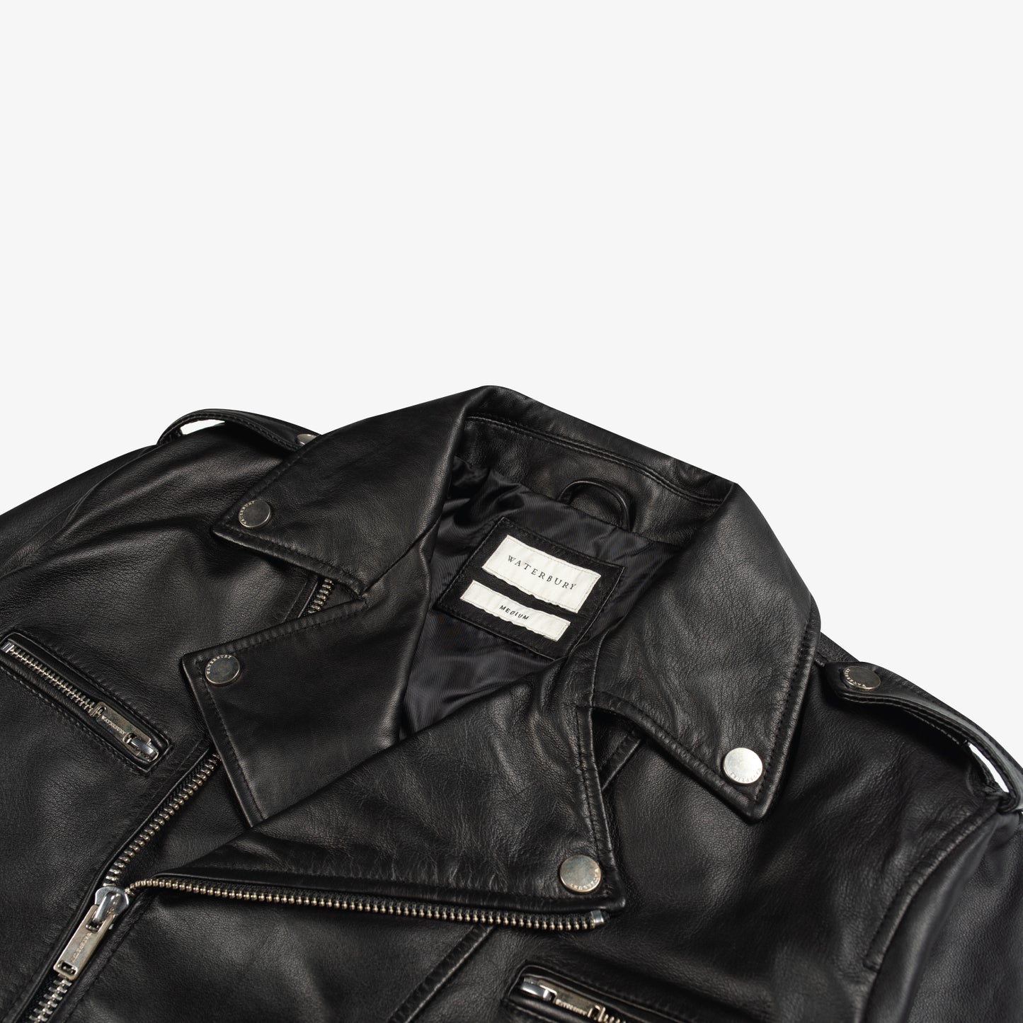 REBELLION BLACK LEATHER MOTO JACKET